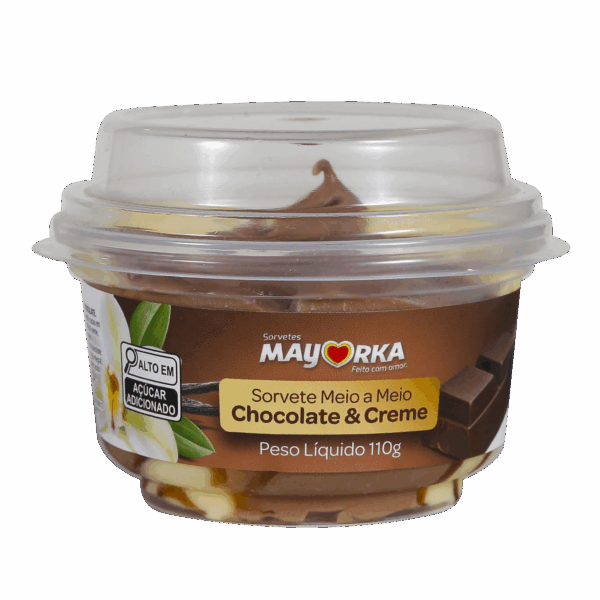 Sorvete Meio a Meio Creme com Chocolate
